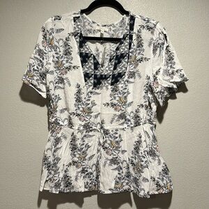NWT Maurice’s peplum floral blouse